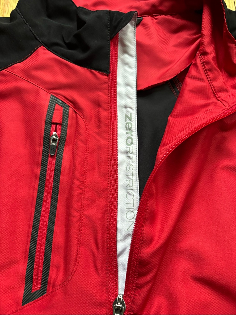 Zero Restriction Mens Z500 1/4 Zip Performance Pullover Large Red Black - Picture 7 of 8